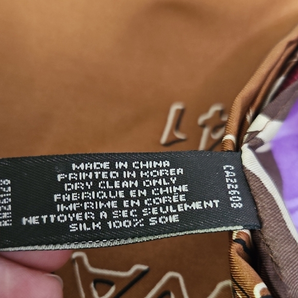 Coach EUC SILK Colorful Patchwork Scarf with Logo - Picture 5 of 5